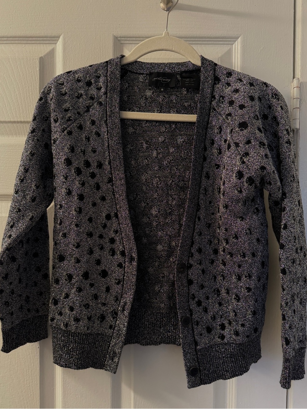 Rachel Comey Black and Heather Gray Speckled Open Cardigan